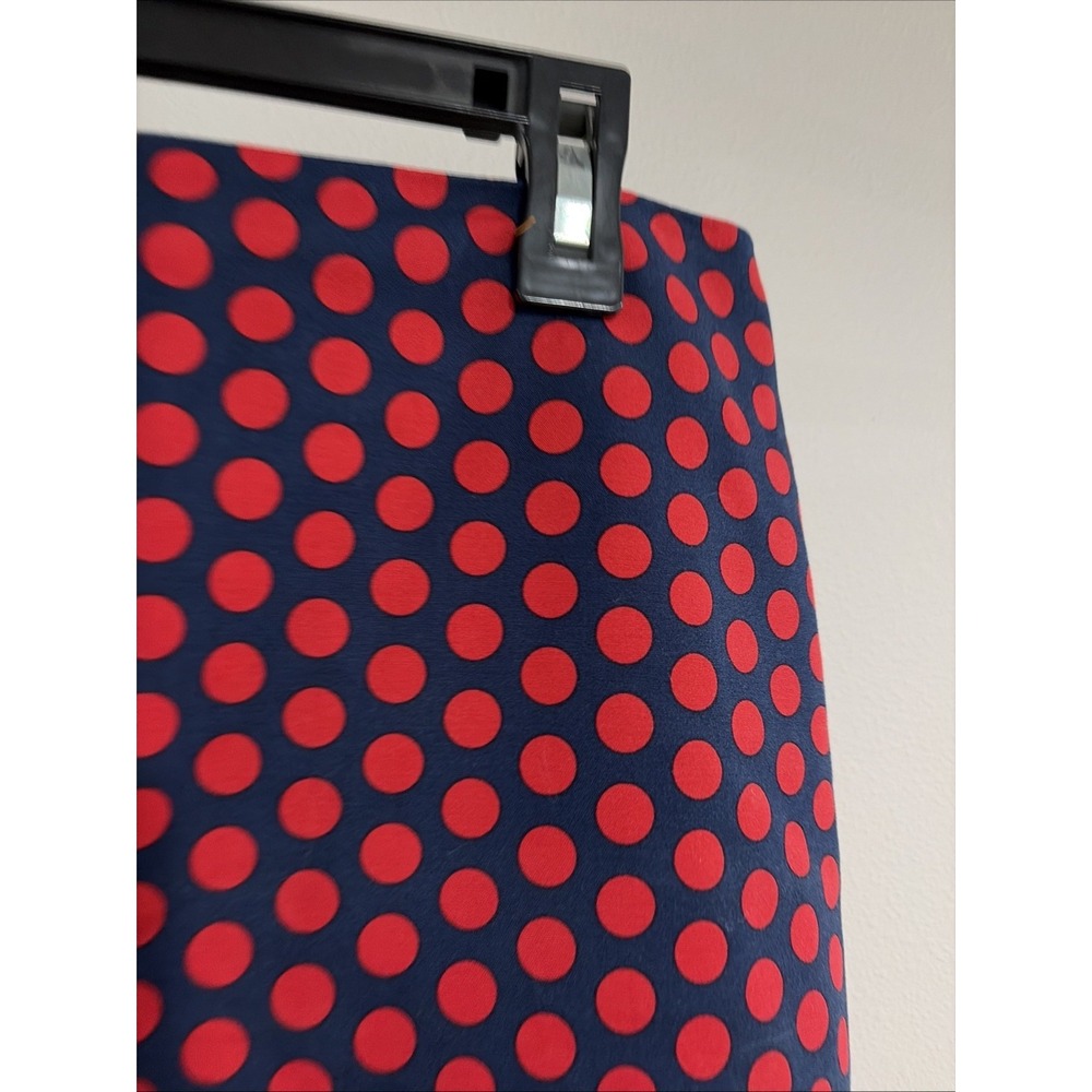 The Limited Womens Size 8 Pencil Skirt Navy Blue Red Polka Dot Stripe W241 - Picture 2 of 5